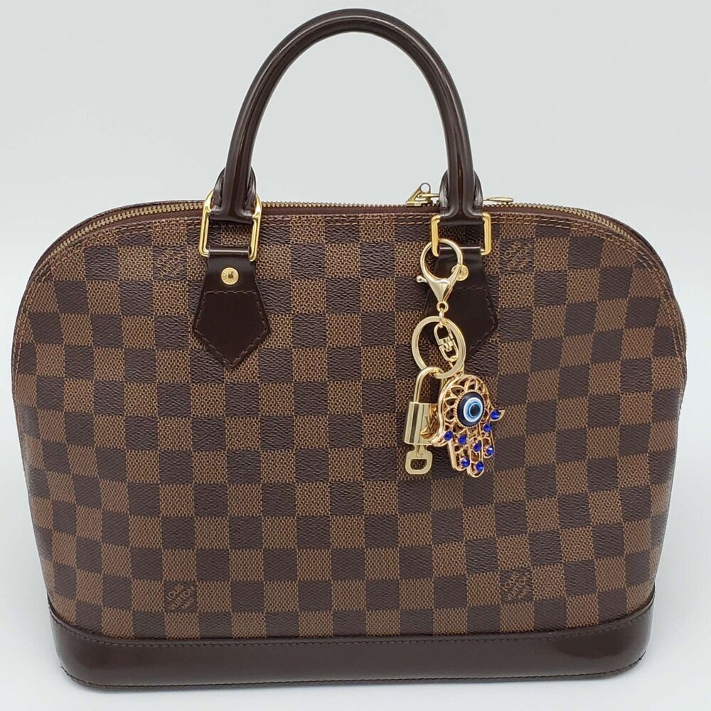 Authentic Louis Vuitton Gold Lock 🔒 Keychain Bag Unbranded Evil Eye Charm LV - Picture 2 of 6